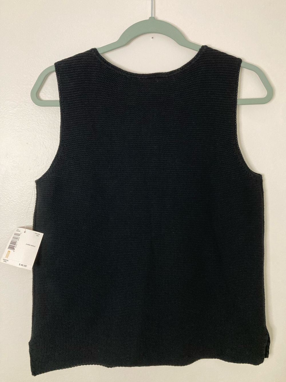 NWT Liz Claiborne Liz & Co Black Knit Sweater Vest Sleeveless Top Medium - Picture 8 of 8